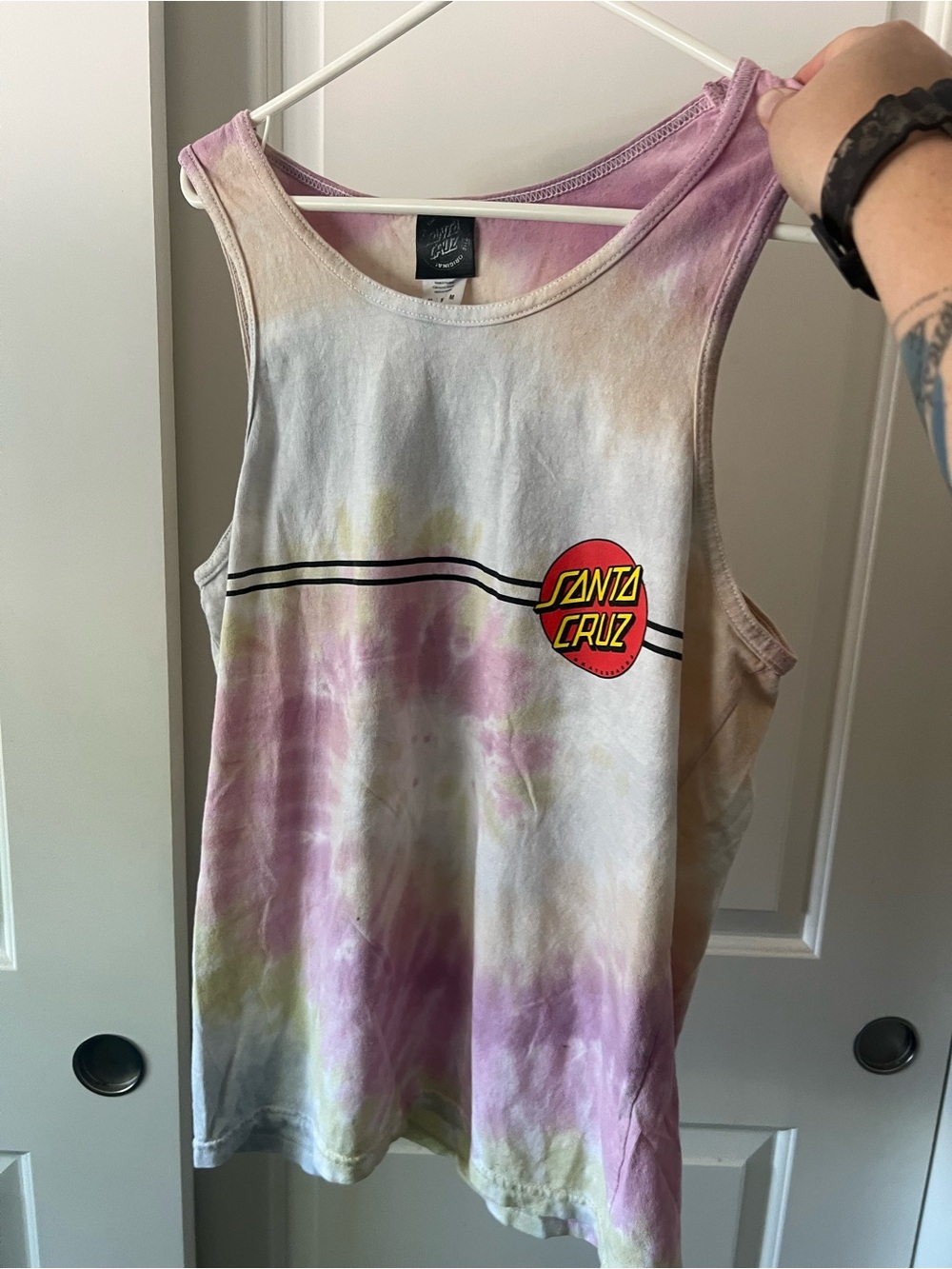 Santa Cruz Tie-Dye Tank Top - Pink, Yellow, Cream